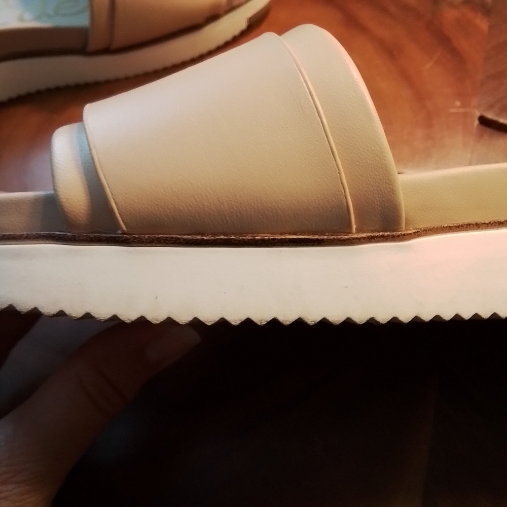Sam Edelman Ariane 2 Leather Tan & Gold Slide Sandal - 9M - Picture 11 of 12